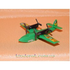 Зеленый самолет с пропеллерами