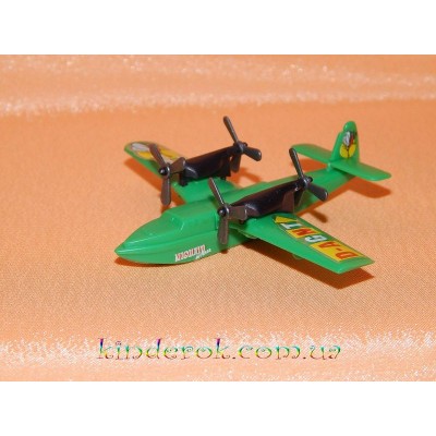 Зеленый самолет с пропеллерами